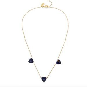 COACH Women's Lapis Heart Reversible Necklace 18"
